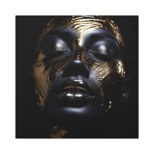 Gilded Elegance: Golden Mask Art Print