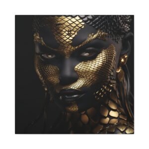 Ethereal Golden: Afrofuturism Portrait Print