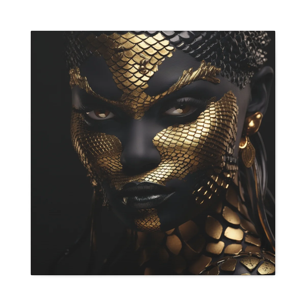 Ethereal Golden: Afrofuturism Portrait Print