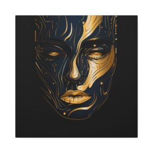 Elegant Futurism: Frowning Face Print