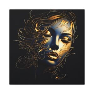 Ethereal Beauty: Golden Face Print