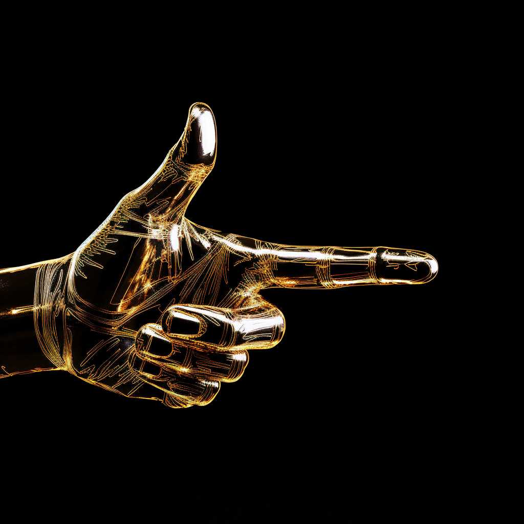 Gold Hand Point Right 2