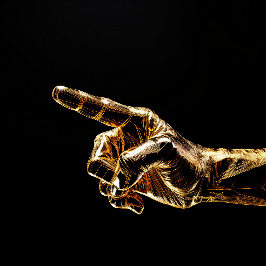 Gold Hand Point Left