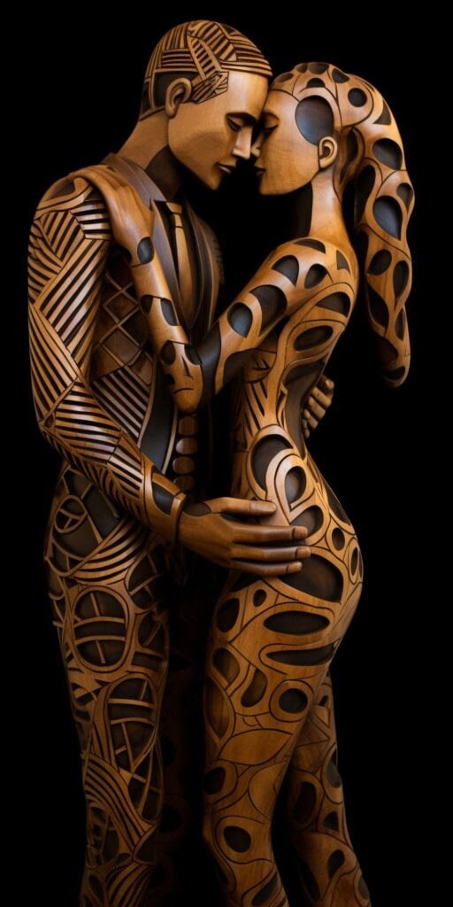 Carved Wood - The Lovers 026