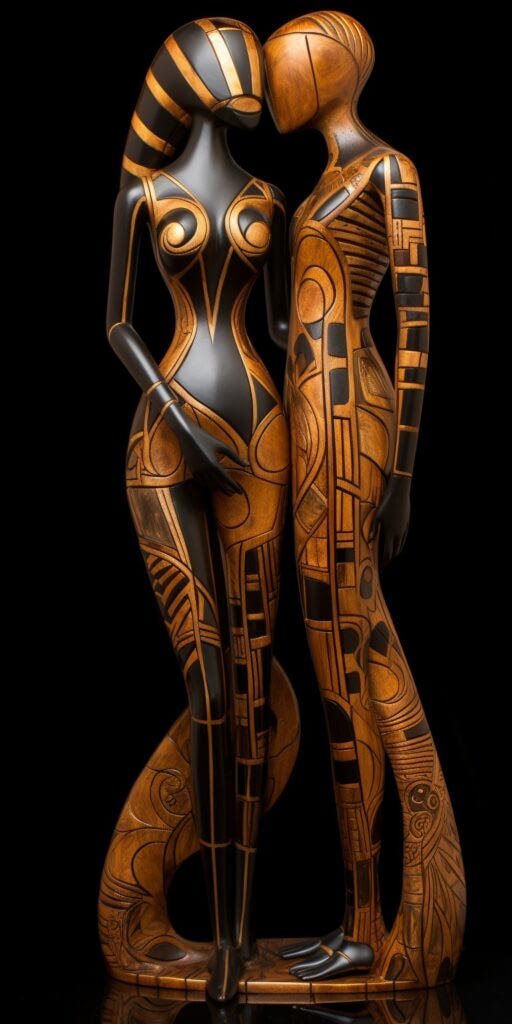 Carved Wood - The Lovers 027