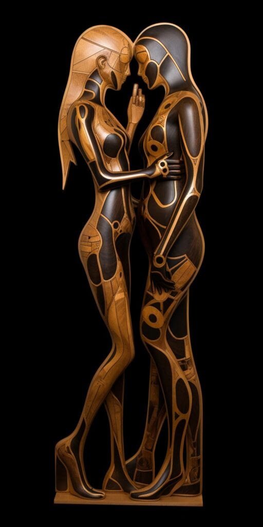 Carved Wood - The Lovers 024