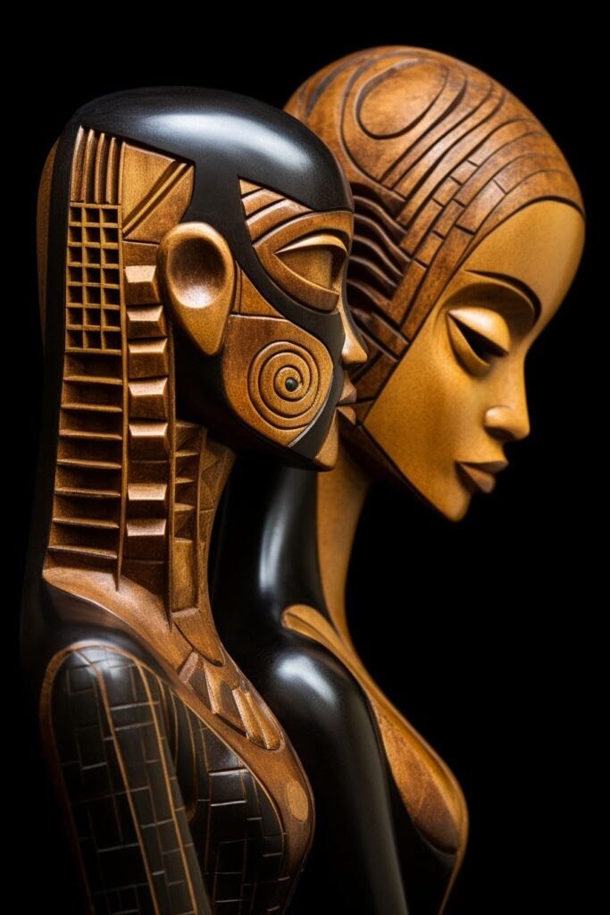 Carved Wood - The Lovers 010