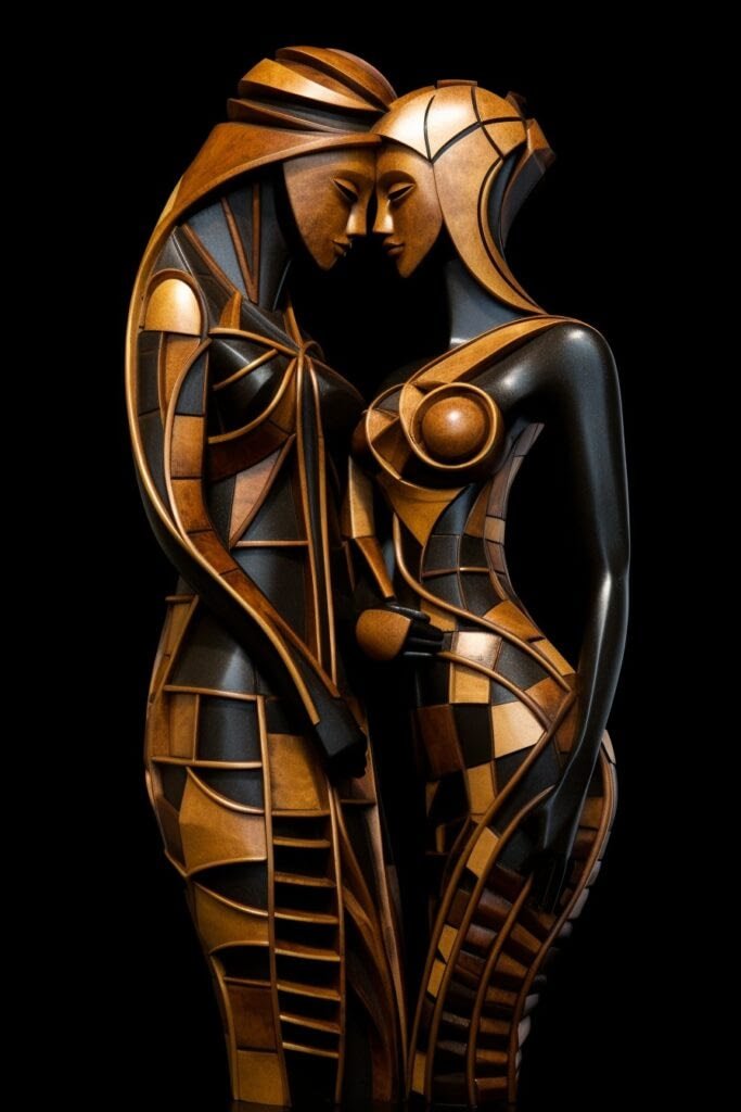 Carved Wood - The Lovers 002